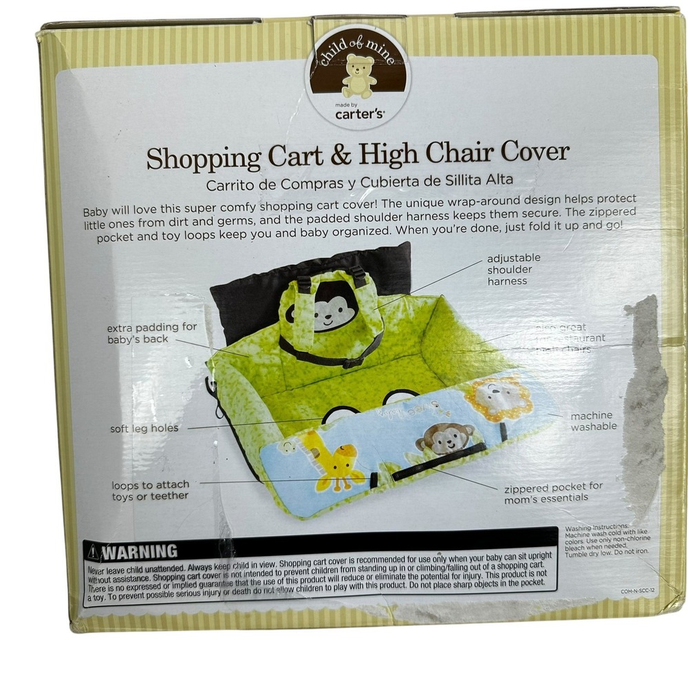 Carters Shopping Cart and High Chair Cover with Harness Monkey Jungle - Picture 3 of 7